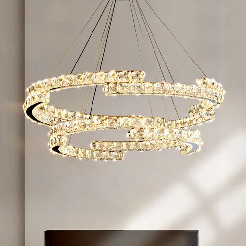 Dekorative LED-Pendelleuchte aus Kristall im nordischen Stil - vue 3 sur 13
