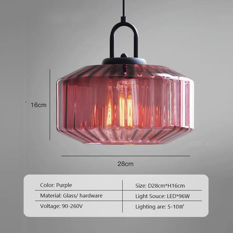Retro-Kronleuchter aus Glas mit dekorativem LED-Licht