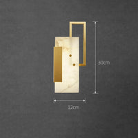 applique murale led luxueuse en marbre naturel et cuivre doré
