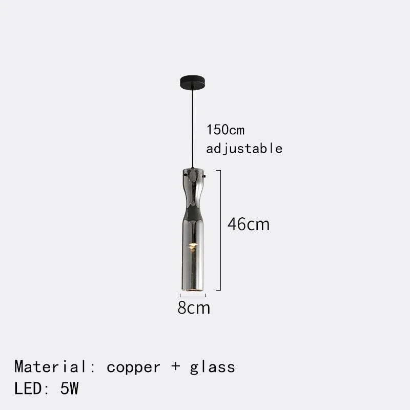 Moderne LED-Pendelleuchte aus Glas für den Innenbereich, höhenverstellbar