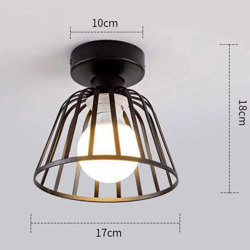 Iron walkway ceiling light minimalist Nordic retro balcony, kitchen light, hallway iron entrance small ceiling light - vue 7 sur 6