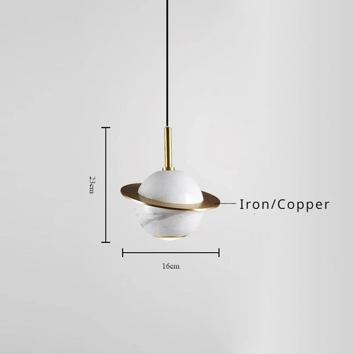 lustre circulaire en marbre naturel style nordique pour bars et restaurants