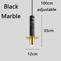Marbre LED lustre lampe moderne abat-jour en métal suspension pour chambre chevet salon maison intérieur décor plafonnier