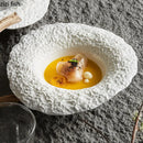 Assiette bol ceramique texture roche style chapeau champignon