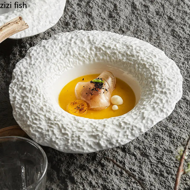 Assiette bol ceramique texture roche style chapeau champignon - vue 5 sur 7