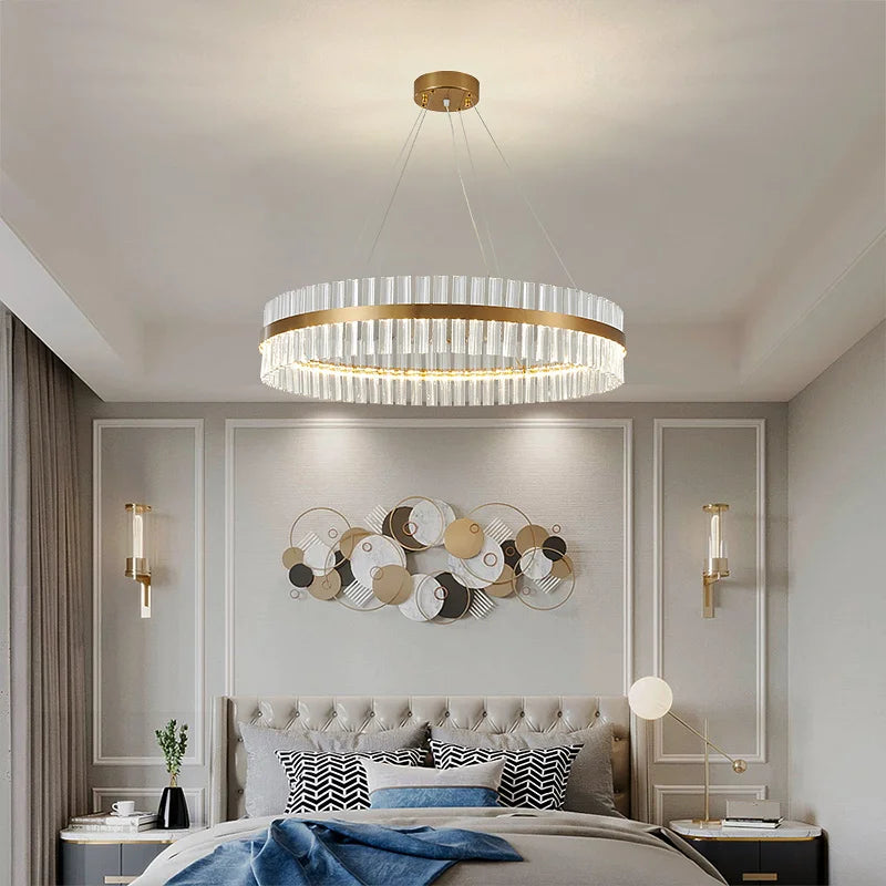 Moderner LED-Kronleuchter aus Kristall für elegantes Licht - vue 4 sur 15