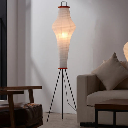 Japanischer Design-Stehleuchte aus Reispapier für modernes Interieur - vue 2 sur 7