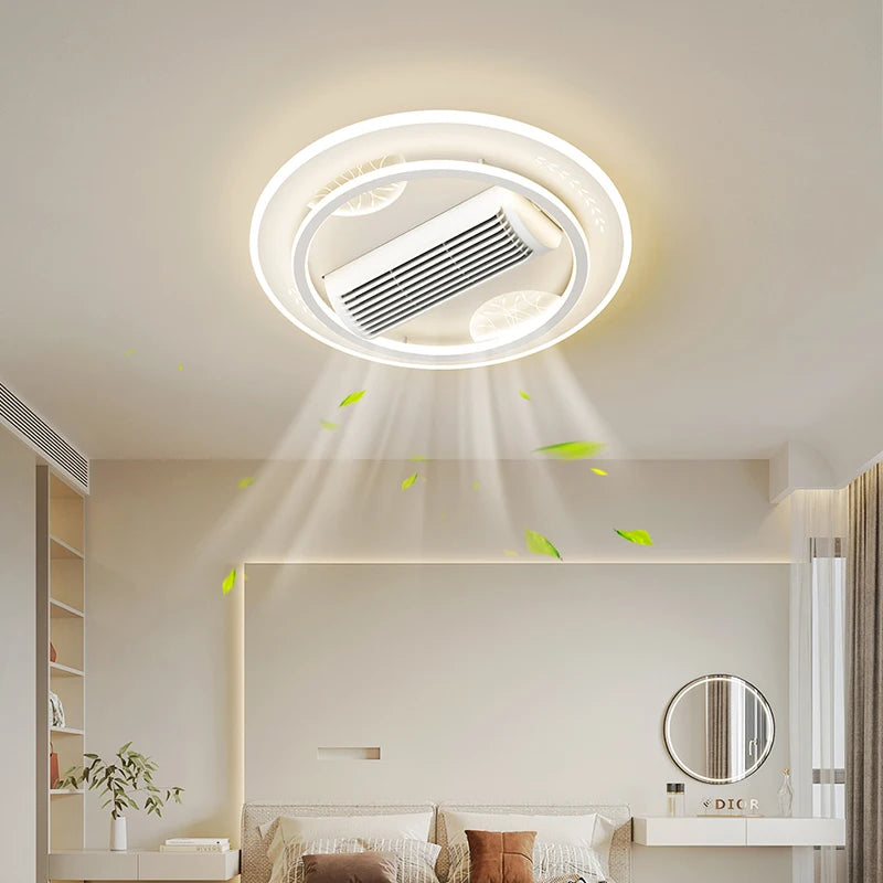 ventilateur de plafond sans feuilles avec éclairage moderne ultra-mince - vue 4 sur 12