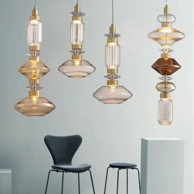 lustre moderne en cristal avec éclairage led pour décoration intérieure - vue 4 sur 14