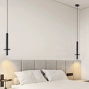 suspension LED nordique moderne chambre chevet longue ligne Simple décor à la maison jaune noir pierre