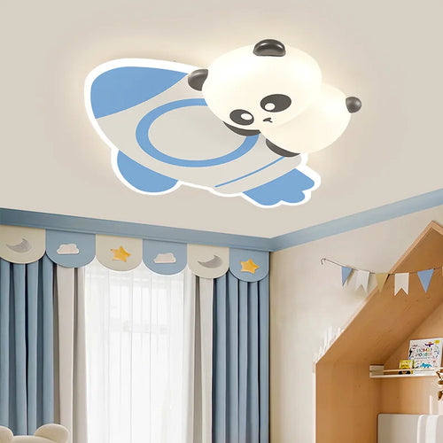 Niedliche Panda-Deckenleuchte für das moderne, minimalistische Kinderzimmer - vue 2 sur 6