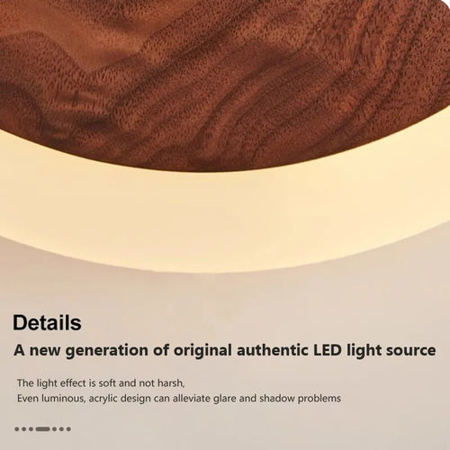 Applique murale LED nordique en noyer - vue 6 sur 8