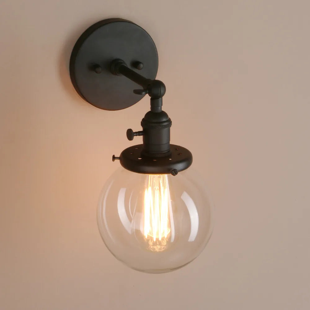 Permo 5.9 ''Vintage applique moderne en verre applique murale luminaires luminaire Loft chevet miroir lampe escalier lumières - vue 5 sur 11