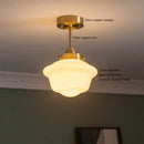 LED-Pendelleuchte aus milchweißem Glas