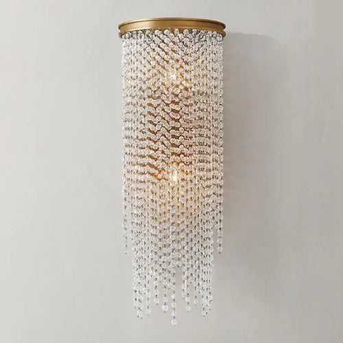 applique murale moderne en cristal doré pour intérieur élégant - vue 2 sur 8