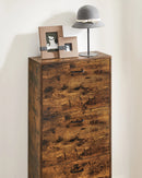 VASAGLE 3-Leaf Shoe Cabinet, 3-Tier Storage Cupboard, Rustic Brown