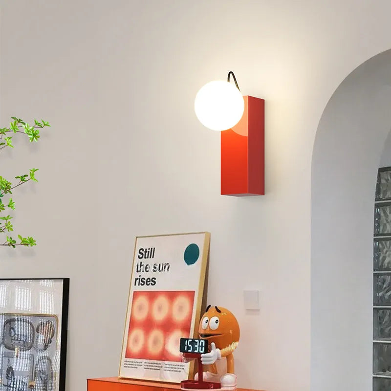 LED-Wandleuchte aus Metall mit Acrylkugel und variabler Dimmung - vue 3 sur 9