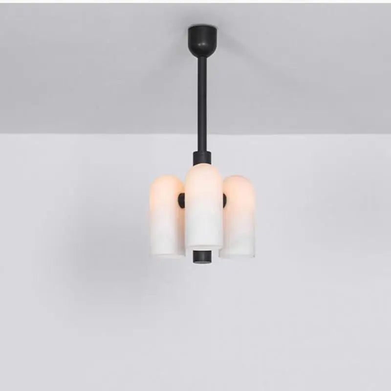 lustre en verre laiteux luminaire suspendu design moderne élégant - vue 11 sur 13