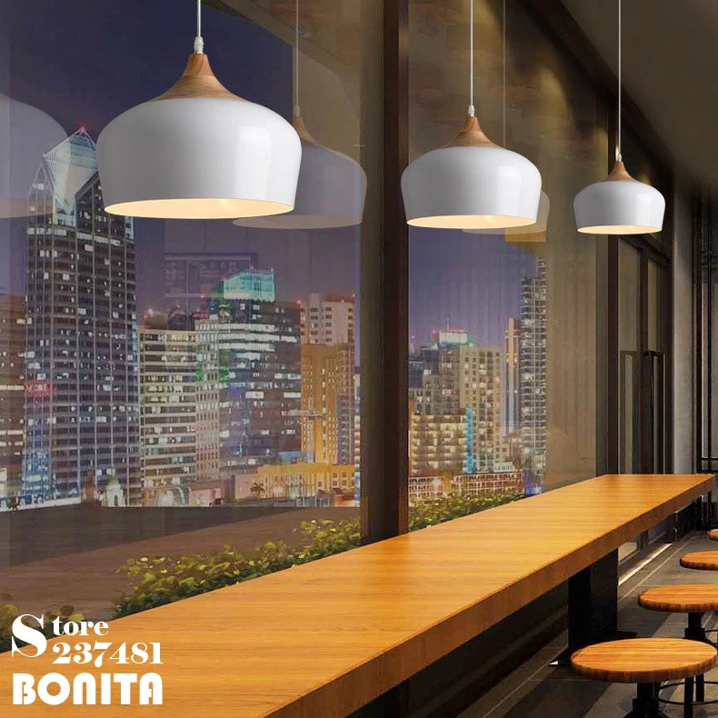 suspension en bois style nordique pour éclairage moderne - vue 5 sur 10
