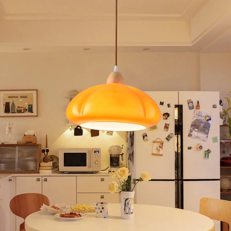 lampe suspendue en verre nordique décorative en forme de citrouille - vue 6 sur 9