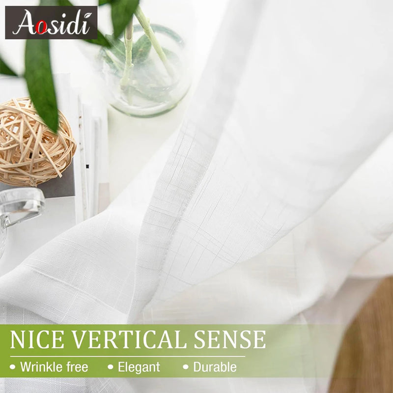 Voilage effet lin style japonais pour salon chambre