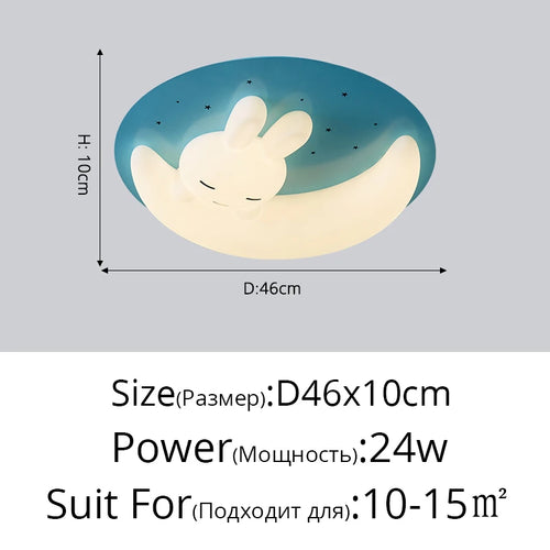 LED-Deckenleuchte im nordischen Design in Hasenform – dekorative Innenraumleuchte - vue 18 sur 18