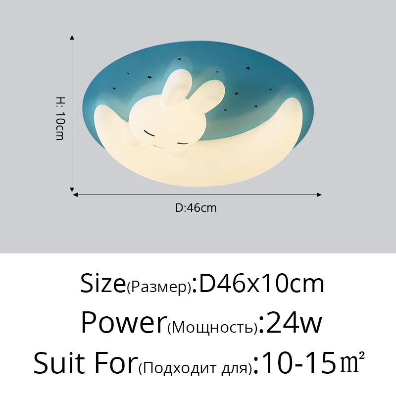 LED-Deckenleuchte im nordischen Design in Hasenform – dekorative Innenraumleuchte - vue 18 sur 18