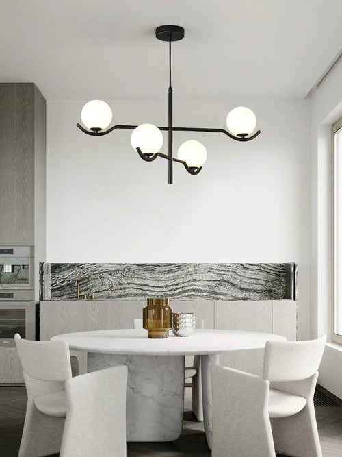 Minimalistische postmoderne Pendelleuchte für ein elegantes und modernes Interieur - vue 3 sur 12