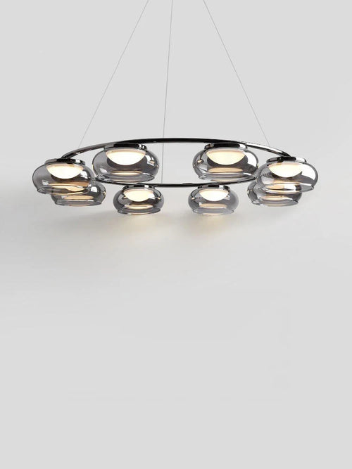 Luxuriöse Pendelleuchte aus Glas für moderne Dekoration - vue 3 sur 9