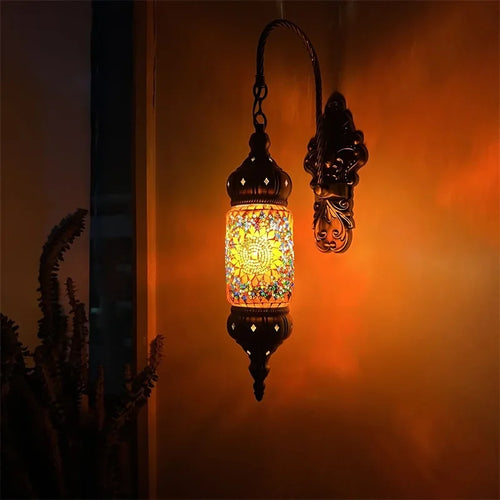 Mediterrane Wandleuchten im Boho-Retro-Mosaikstil mit LED - vue 2 sur 11