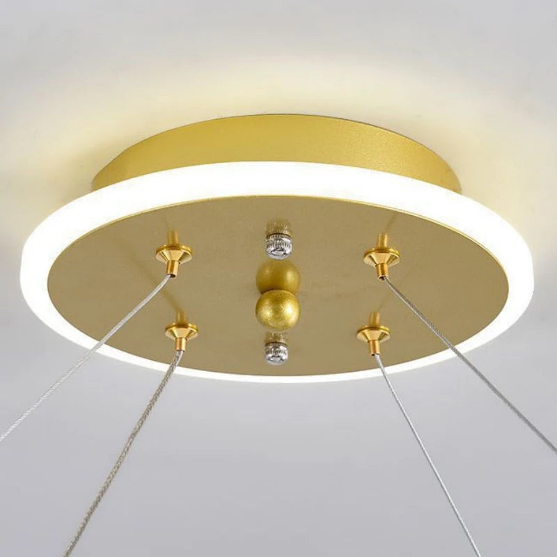 suspension nordique avec boule de verre et anneau mat réglable