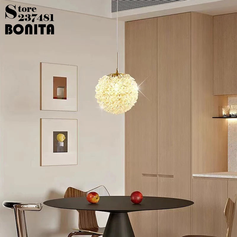 suspension en cristal k9 forme de fleur design moderne et luxueux - vue 7 sur 10