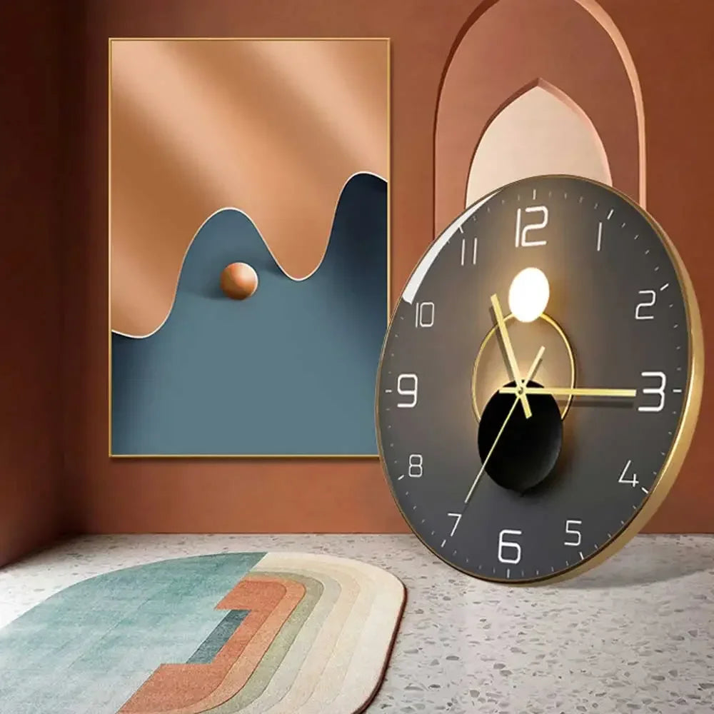 horloge murale en verre design moderne créatif pour décoration intérieure - vue 3 sur 18