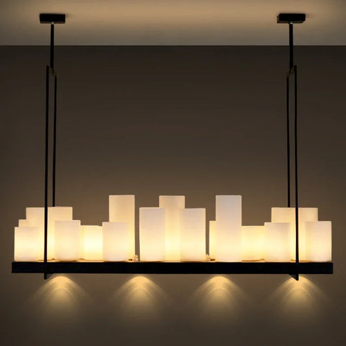 Retro American Bar, Luxury Restaurant, Bar Decoration, Front Desk, Red Wine Cup, Inverted Candlestick, Pendant Light