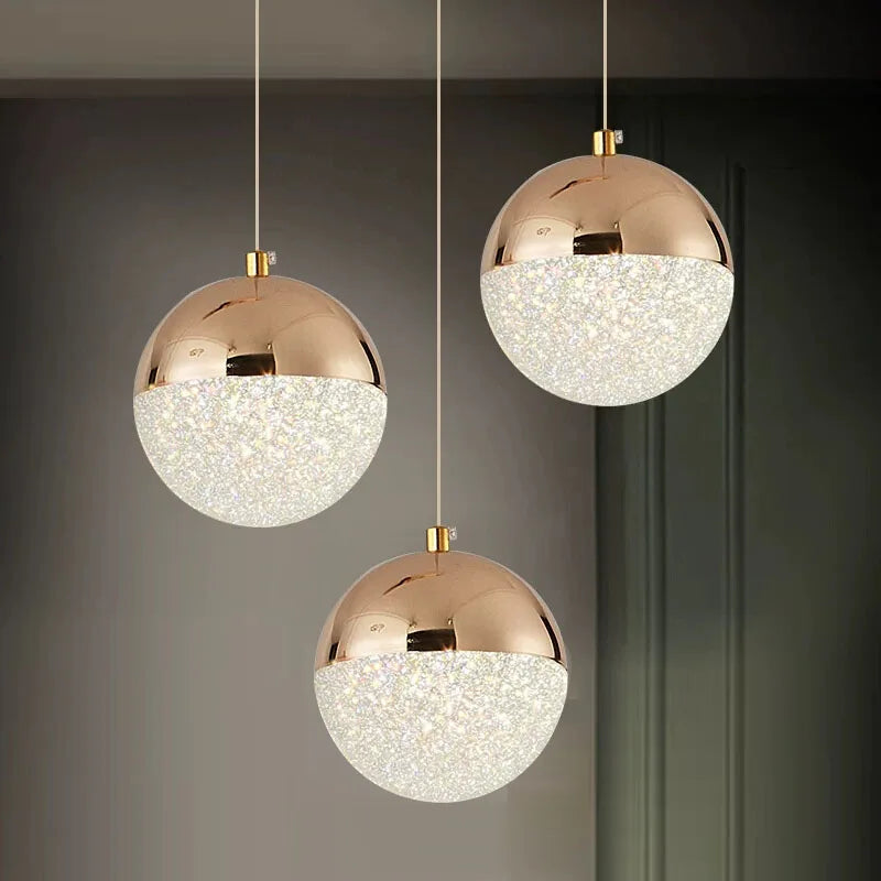 Suspension nordique led demi-boule acrylique simple - vue 2 sur 21