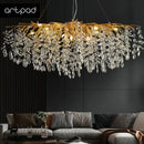 lustre en cristal doré design nordique à led décoratif