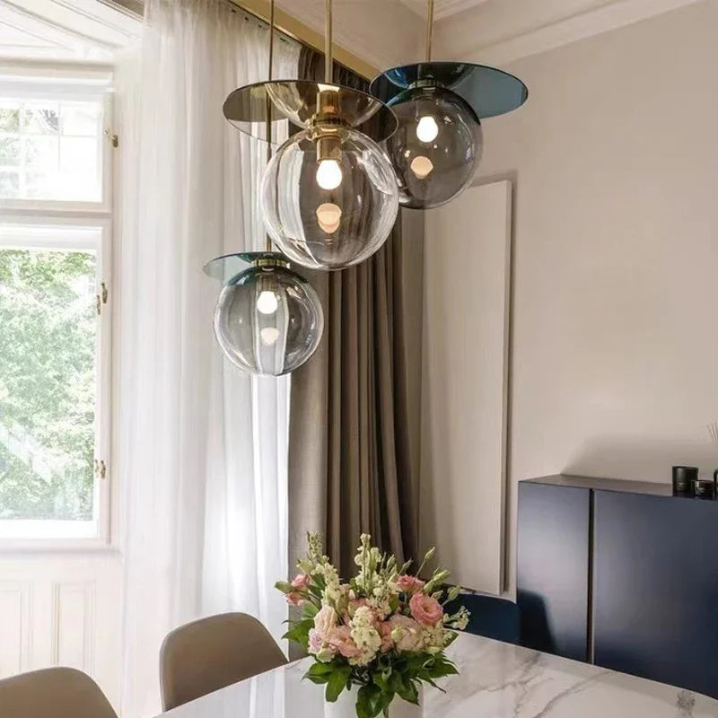 Moderne Pendelleuchte aus getöntem Glas für die Inneneinrichtung - vue 5 sur 11