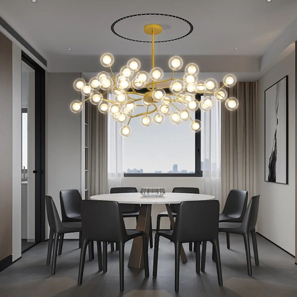 plafonnier en verre branches de luciole design moderne et élégant - vue 5 sur 11