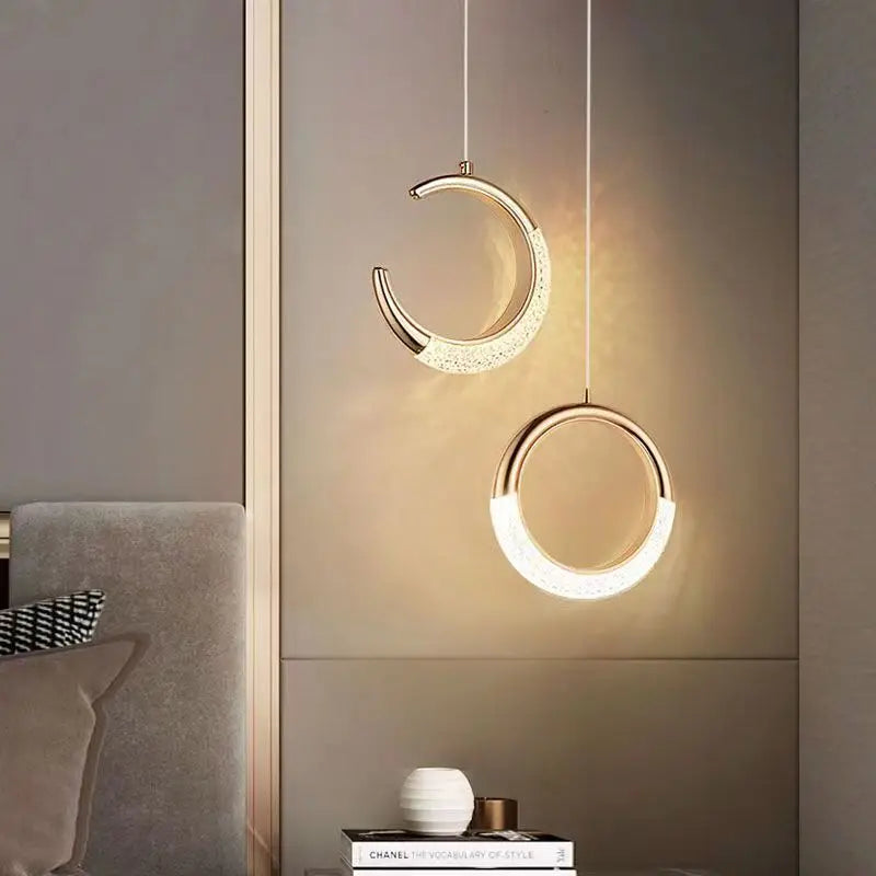 Suspension moderne rotative multi-style Led lumières rondes maison intérieure salon escalier couloir Art décor éclairage de plafond - vue 4 sur 15