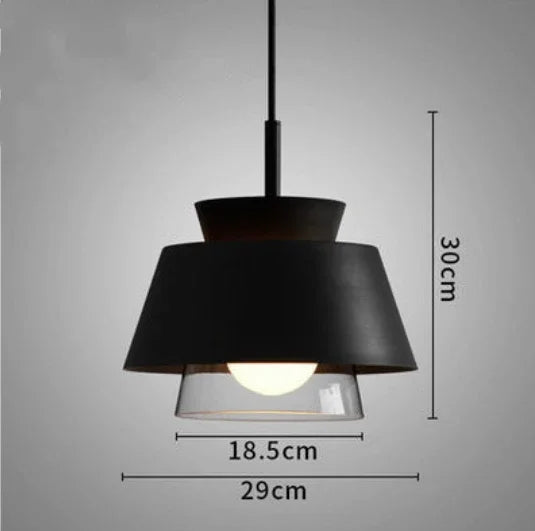 Pendelleuchte aus Glas und Eisen im nordischen Stil für dekorative Innenräume