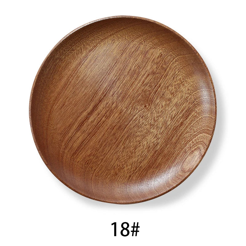 Assiettes plates bois artisanales style rustique service table - vue 8 sur 8