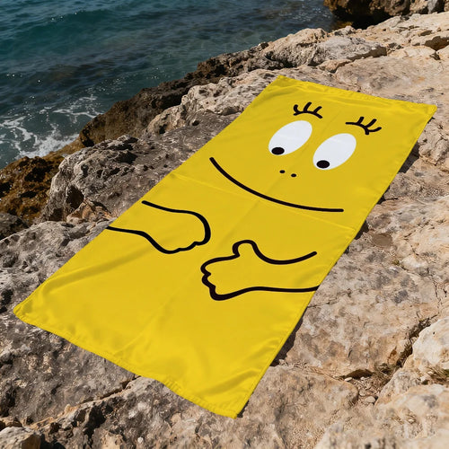 Serviette de plage barbapapas dessin cartoon seche rapide - vue 8 sur 7