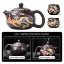 Théière argile motifs dragon phénix style gongfu artisanale