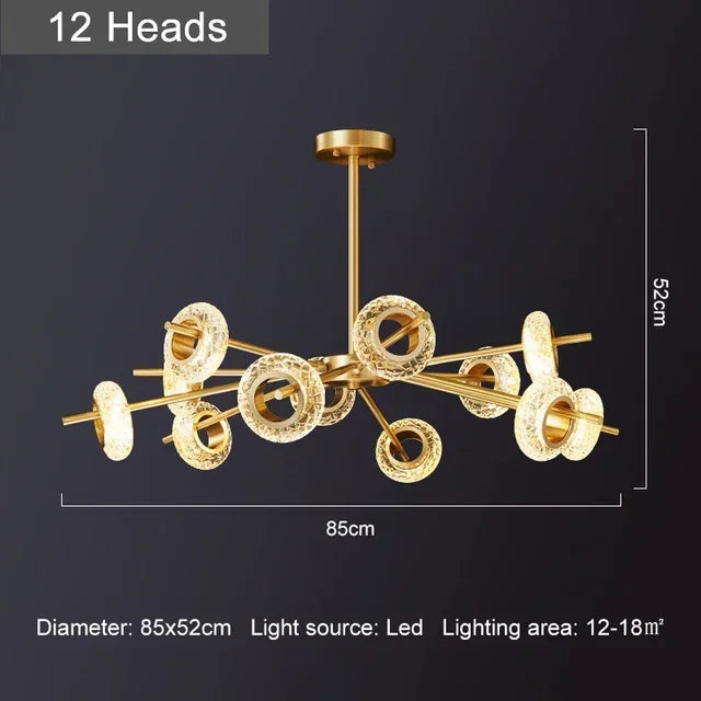 lustre moderne en cristal design pour décoration intérieure - vue 8 sur 10