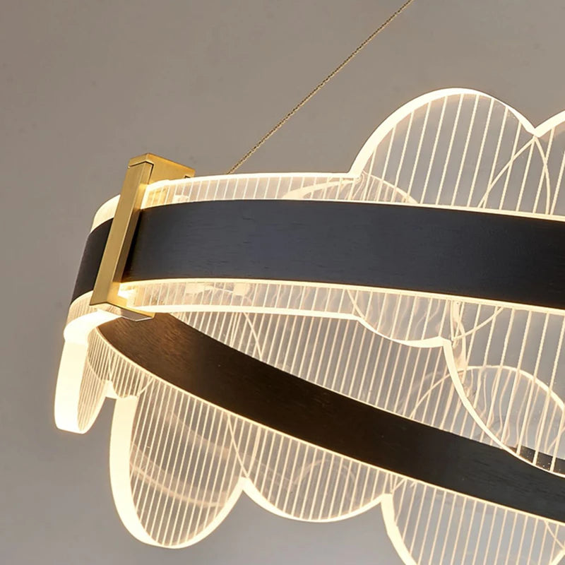 Acryl-Kronleuchter mit Fernbedienung und dimmbarer Lichtstärke für vielfältige Räume - vue 5 sur 11