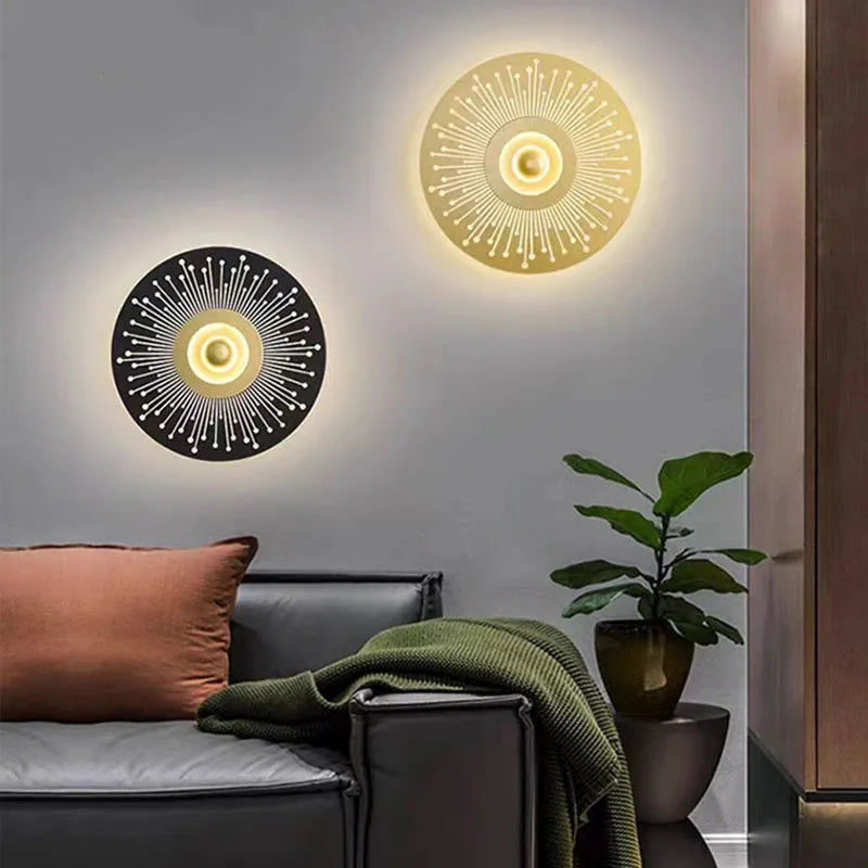 applique murale led ronde art déco pour ambiance chaleureuse - vue 2 sur 12