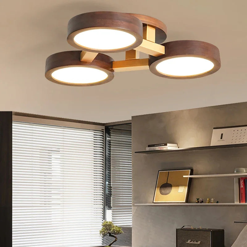 lustre moderne nordique design en bois pour intérieur contemporain - vue 5 sur 9