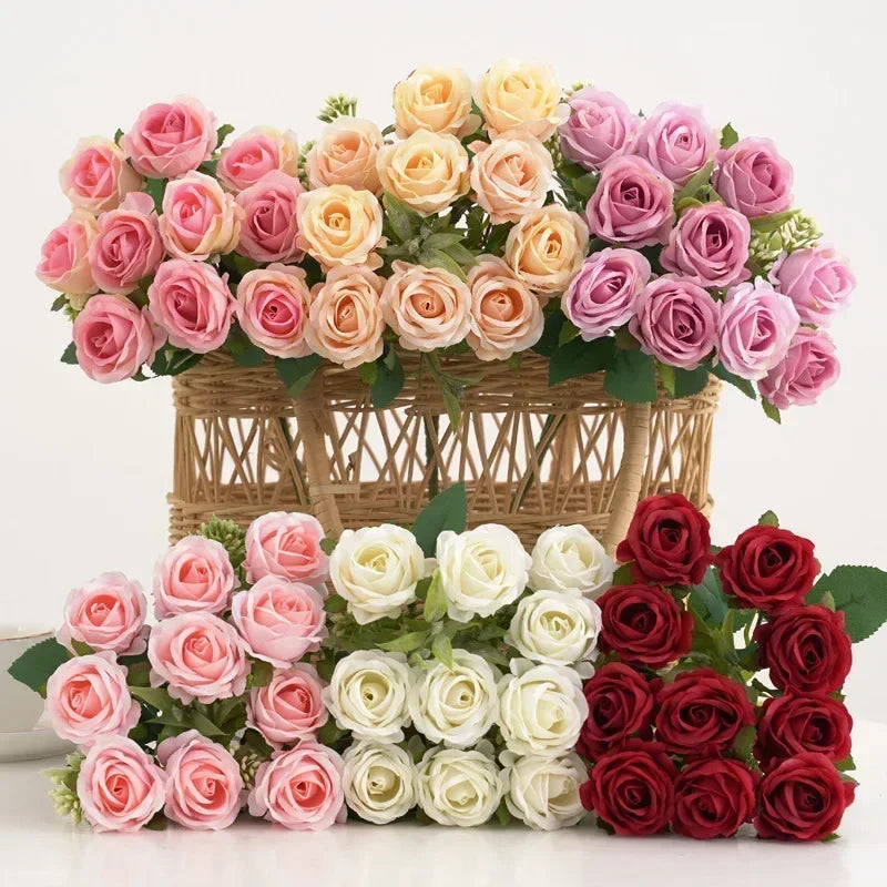 bouquet de roses artificielles pour mariage et décoration - vue 3 sur 12
