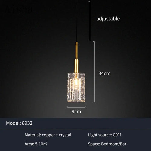 lustre en cristal doré design pour intérieur élégant et moderne
