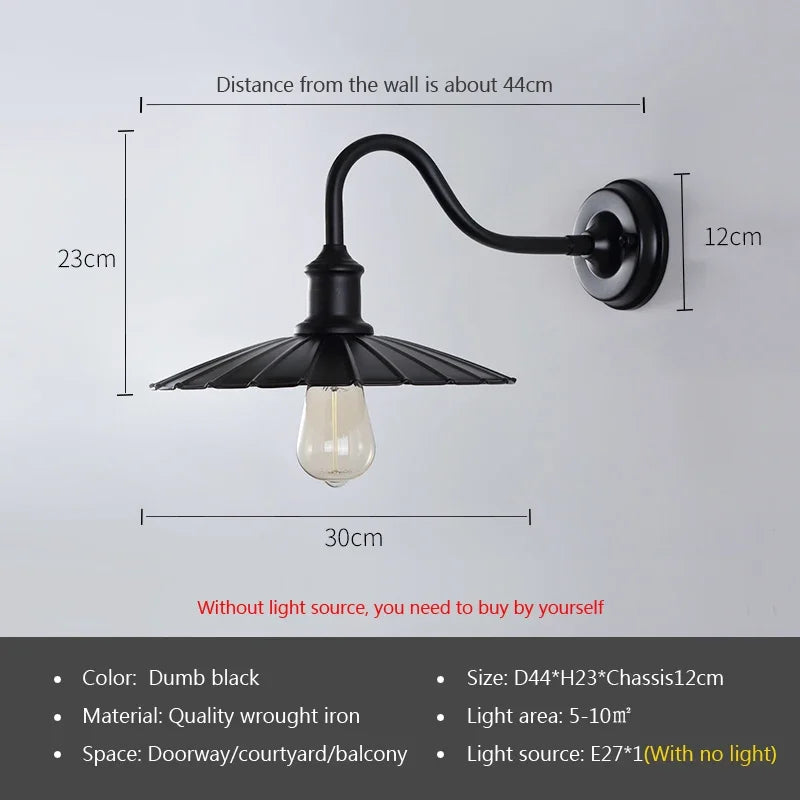 Applique murale rétro à Led étanche pour Loft de pays américain